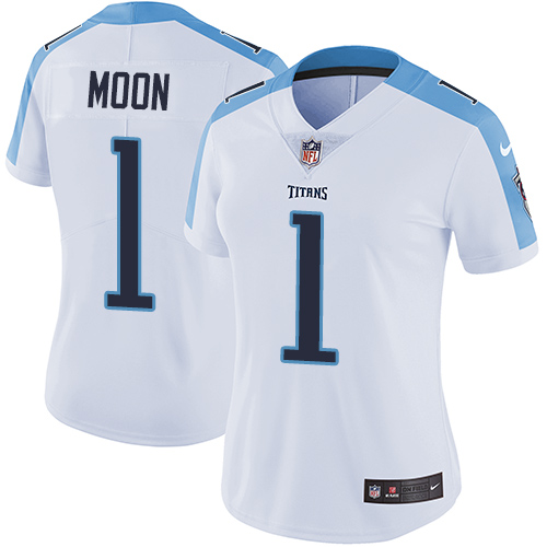 Women's Nike Tennessee Titans #1 Warren Moon White Vapor Untouchable Elite Player NFL Jersey