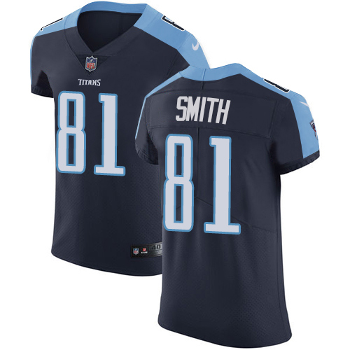 Men's Nike Tennessee Titans #81 Jonnu Smith Navy Blue Alternate Vapor Untouchable Elite Player NFL Jersey