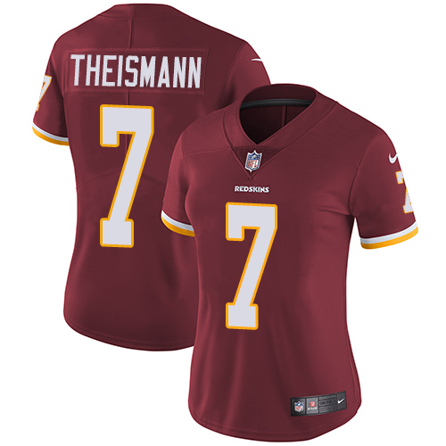 Women's Nike Washington Redskins #7 Joe Theismann Burgundy Red Team Color Vapor Untouchable Elite Player NFL Jersey