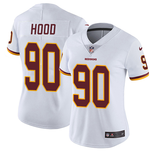 Women's Nike Washington Redskins #90 Ziggy Hood White Vapor Untouchable Limited Player NFL Jersey