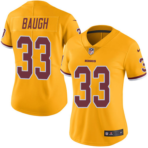 Women's Nike Washington Redskins #33 Sammy Baugh Limited Gold Rush Vapor Untouchable NFL Jersey