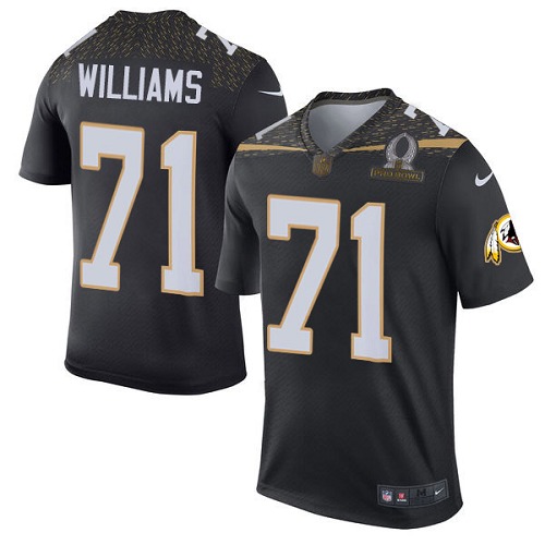 Men's Nike Washington Redskins #71 Trent Williams Elite Black Team Irvin 2016 Pro Bowl NFL Jersey
