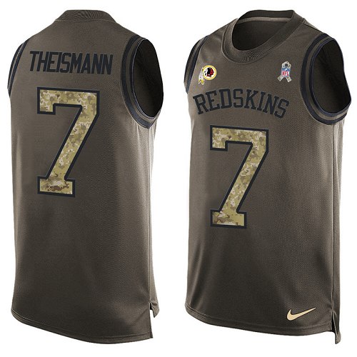 Men's Nike Washington Redskins #7 Joe Theismann Limited Green Salute to Service Tank Top NFL Jersey