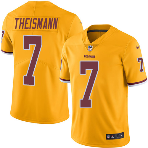Men's Nike Washington Redskins #7 Joe Theismann Elite Gold Rush Vapor Untouchable NFL Jersey