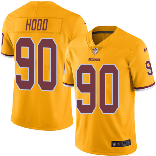 Men's Nike Washington Redskins #90 Ziggy Hood Elite Gold Rush Vapor Untouchable NFL Jersey