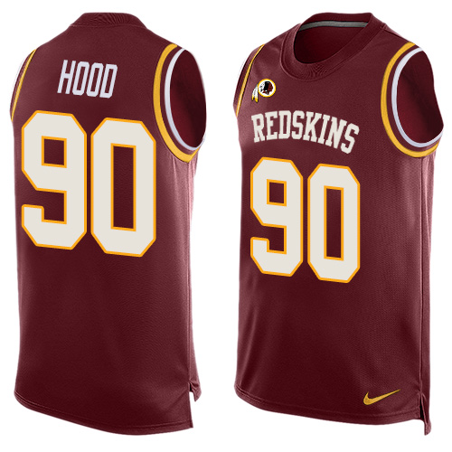 Men's Nike Washington Redskins #90 Ziggy Hood Limited Red Player Name & Number Tank Top NFL Jersey