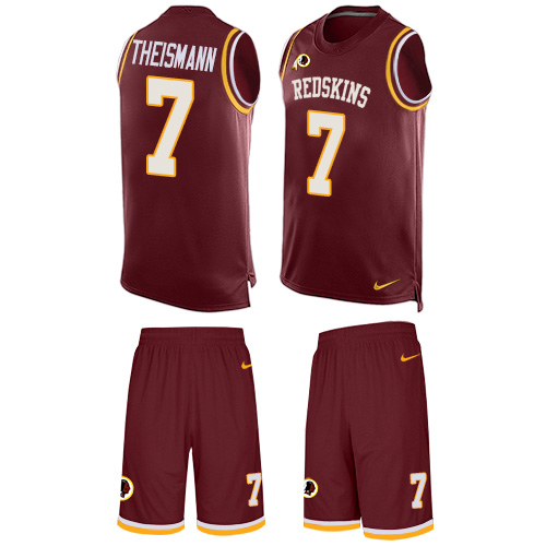 Men's Nike Washington Redskins #7 Joe Theismann Limited Burgundy Red Tank Top Suit NFL Jersey