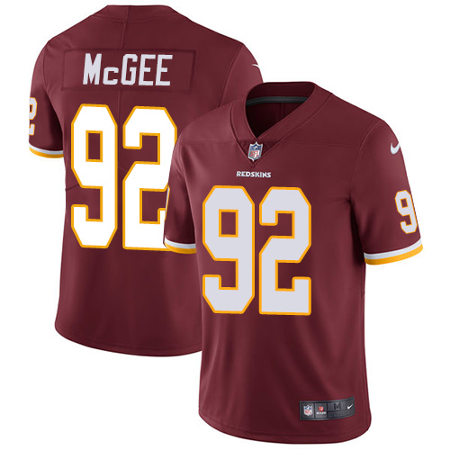 Men's Nike Washington Redskins #92 Stacy McGee Burgundy Red Team Color Vapor Untouchable Limited Player NFL Jersey