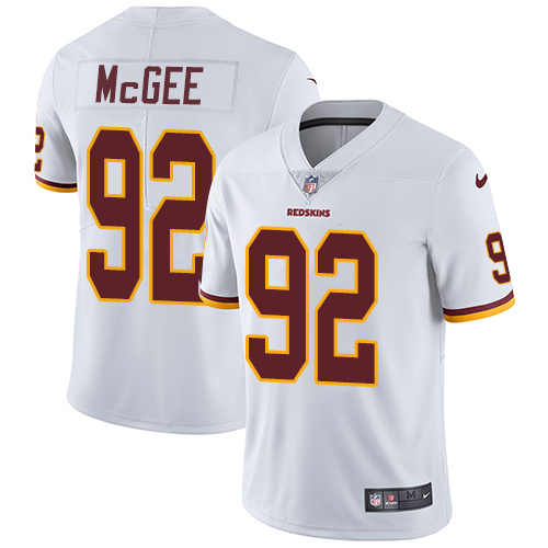 Men's Nike Washington Redskins #92 Stacy McGee White Vapor Untouchable Limited Player NFL Jersey