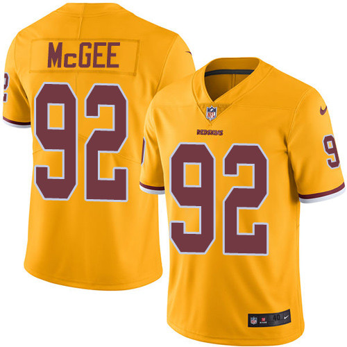 Men's Nike Washington Redskins #92 Stacy McGee Elite Gold Rush Vapor Untouchable NFL Jersey