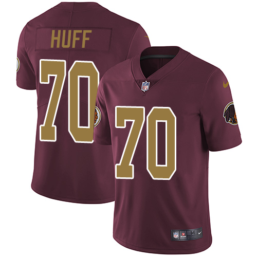 Youth Nike Washington Redskins #70 Sam Huff Burgundy Red/Gold Number Alternate 80TH Anniversary Vapor Untouchable Limited Player NFL Jersey