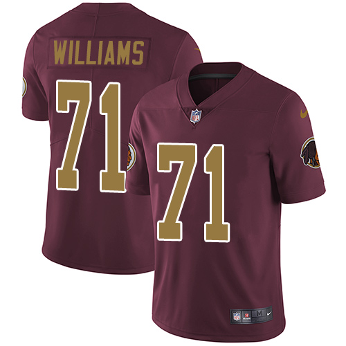 Youth Nike Washington Redskins #71 Trent Williams Burgundy Red/Gold Number Alternate 80TH Anniversary Vapor Untouchable Limited Player NFL Jersey