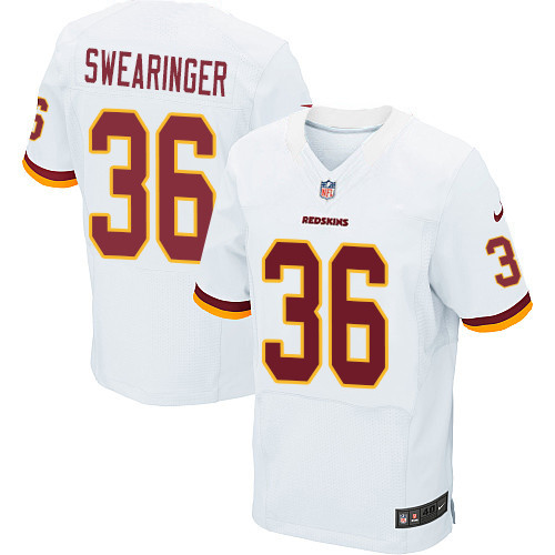 Men's Nike Washington Redskins #36 D.J. Swearinger Elite White NFL Jersey